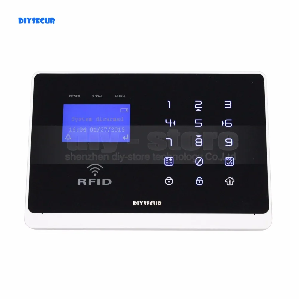 

DIYSECUR Wireless & Wired Defense Zones GSM Home Security Burglar Alarm System + IOS/ Android App M2FX