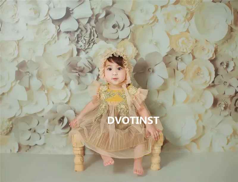 Dvotinst/реквизит для маленьких девочек; вязаное кружевное платье; комплект одежды; аксессуары для фотосессии