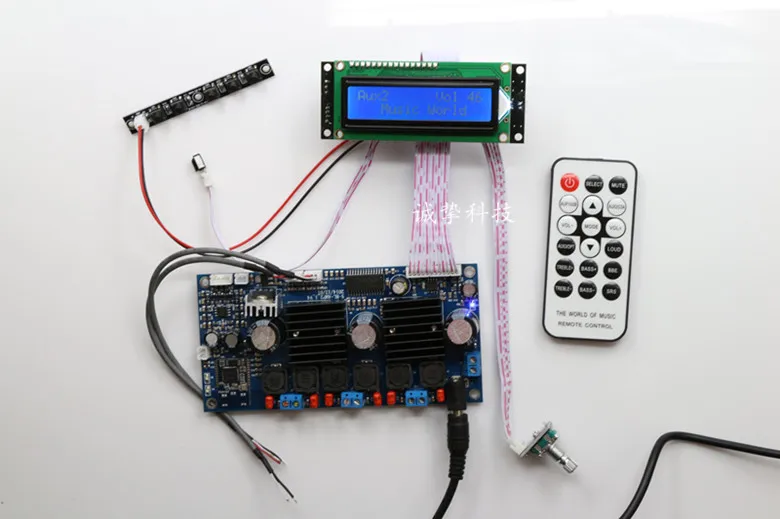 Цифровой усилитель сабвуфера с Bluetooth DC 12 24 В TPA3116D2 PT2313 50 Вт * 2 + 100 1 канала HIFI пульт