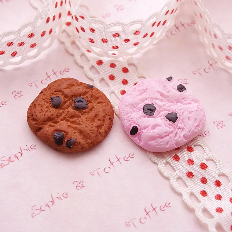 

100pcs/lot Resin flat back colorful chocolate cookie 20mm Cabochon Flat Back Girls Hair Bow Center Making Boys Crafts DIY