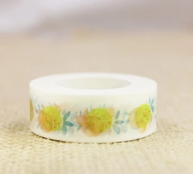 

15mm*10m yellow fruit diy decorative washi masking tape(1lot=10pieces)