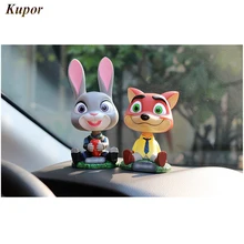 Мультфильм кролик лиса встряхнуть головой куклы автомобиля украшения милый креативный автомобиль кукла автомобиль аксессуары интерьера украшения