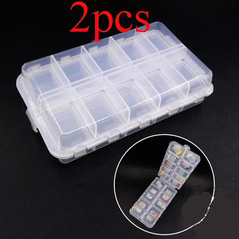 

2PCS Mini 4WD Tool Box 20 Grid Lattice Single/Double Head Motor Casket Parts Case Storage for RC Tamiya Racing Car