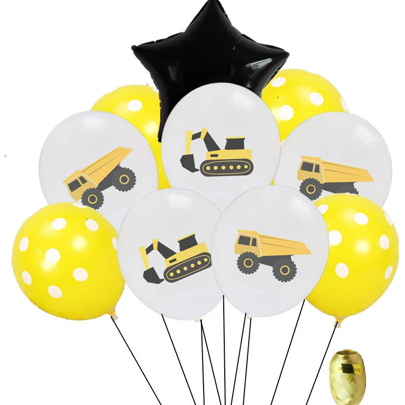10 шт. Строительная техника экскаватор тема автомобиля латексные конфетти для воздушного шара латексные шары Детские вечерние украшения на день рождения - Цвет: 8