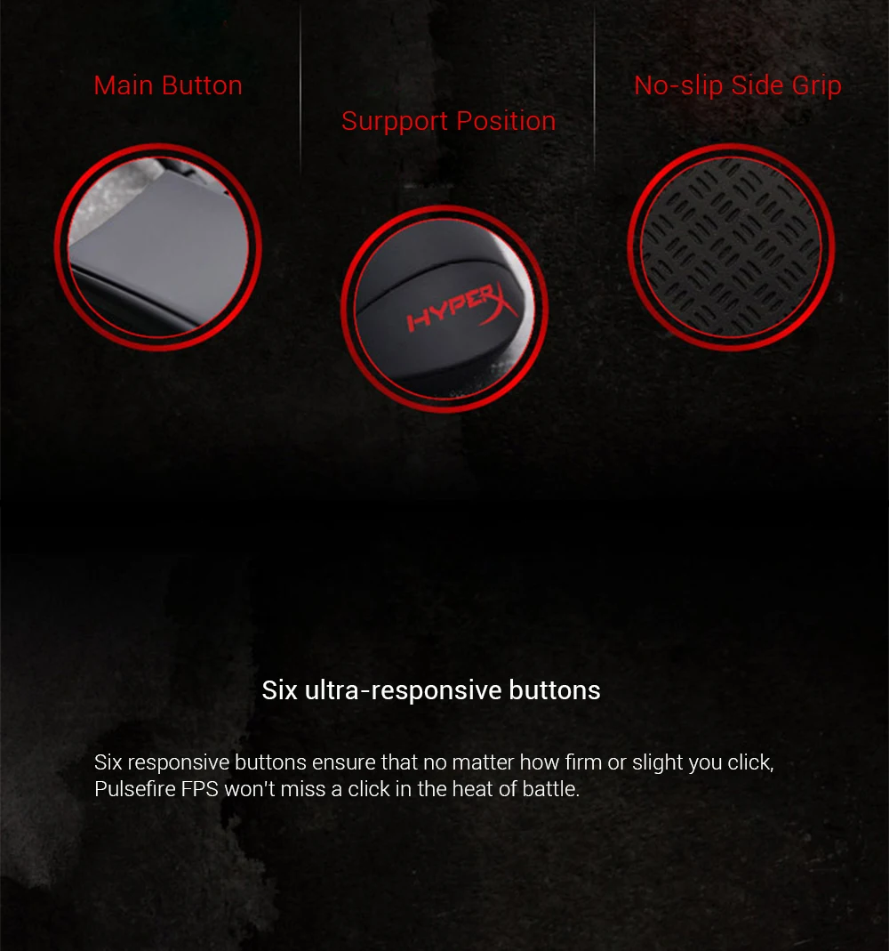Kingston HyperX Pulsefire FPS Gaming Mouse 400 800 1600 3200 DPI Ergonomic Lightweight Mause with Braided Cable for PC Laptop (10)