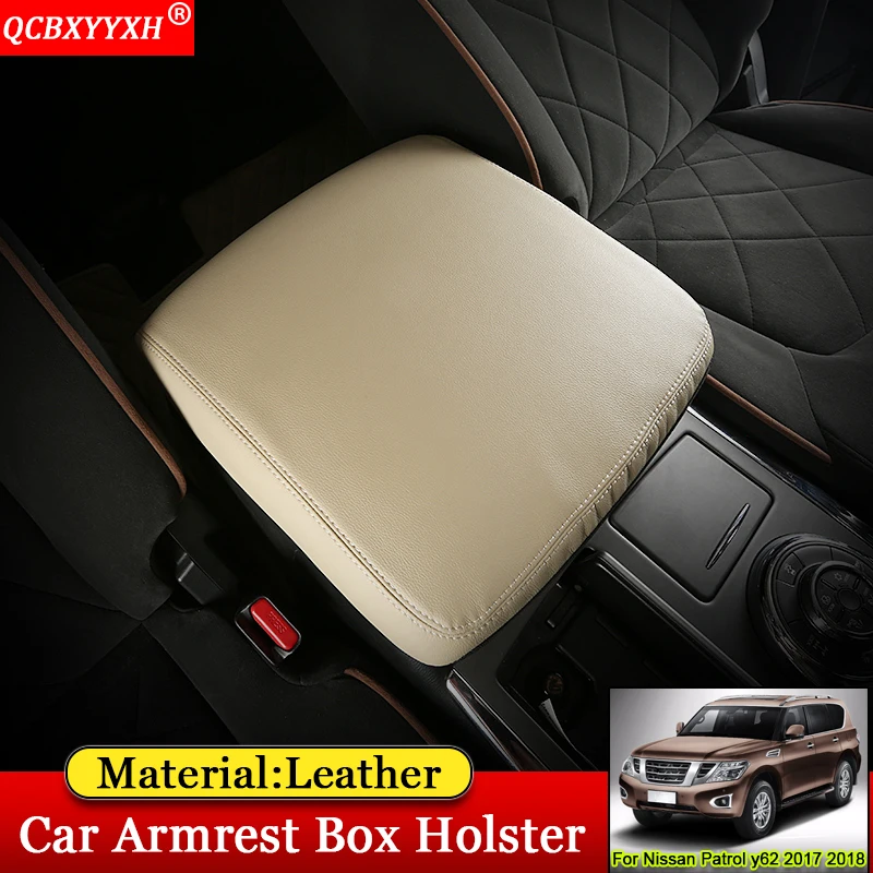 QCBXYYXH Car styling Car Pad Cover Leather Storage Protection Cushion Auto Seat Armrest Box Pads