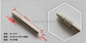 

Free shipping XL-X15 brazed diamond grinding head carving letter knife carving knife grinding head 6*60*6 fullet shape head
