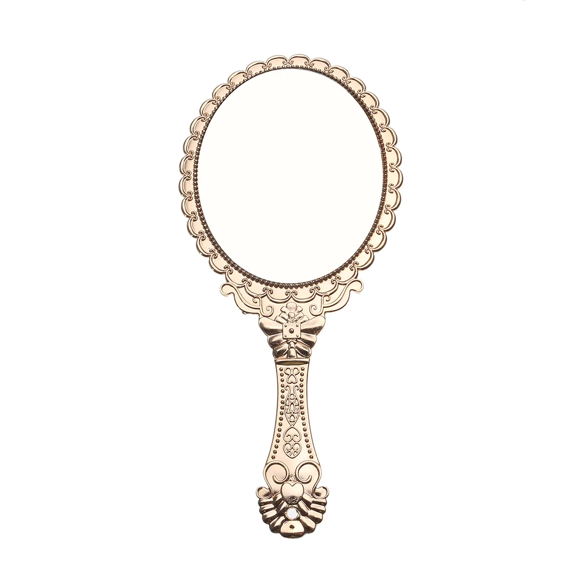 Rose Gold Портативное винтажное косметическое зеркало для макияжа, овальное круглое зеркало, благородное восстановление древних способов, косметическое зеркало, инструмент для красоты - Цвет: Rose Gold