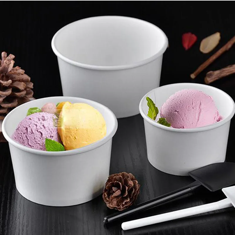 3 oz 5 oz 8 oz белые стикеры мороженое чашки одноразовые йогурт смузи чаши без крышки