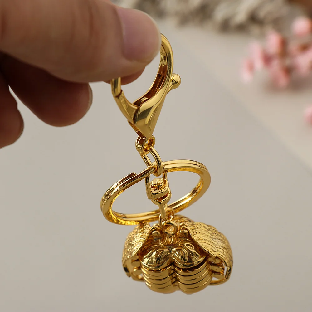 

Memory Floating Expanding Locket Plated Angel Wings Box Pendant Keyring Magic Photo Frame Exquisite Insert Key Keychain Jewelry
