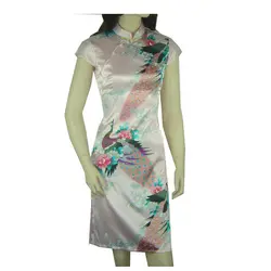Высокое качество розовый традиционный, для китаянок на пояске шелковое детское платье из искусственного шёлка короткое китайское