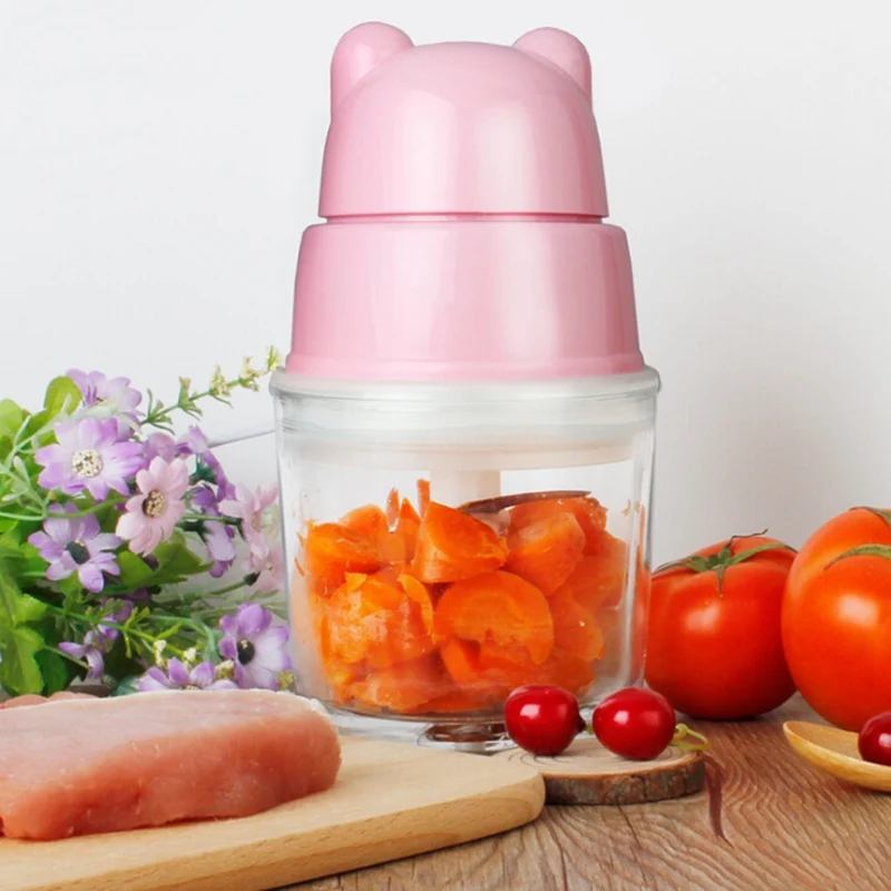 

220W Mini Bear Electric Meat Grinder 0.6L Baby Food Mixing Machine Juicers Ice Crusher Multifunctional Kitchen Accessories