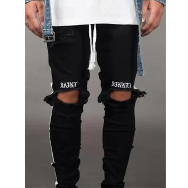 BDLJ 2019 Men Stylish Ripped Jeans Pants Biker Skinny Slim Straight Frayed Denim Trousers Fashion Skinny Jeans Men Clothes AB03 BDLJ 2019 Men Stylish Ripped Jeans Pants Biker Skinny Slim Straight Frayed Denim Trousers Fashion Skinny Jeans Men Clothes AB03