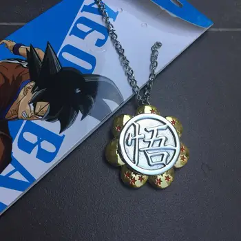 

10 pcs/lot Anime Dragon ball Z 1-7 Stars "wu" logo Goku Dragonball keychain necklace pendants toys Gifts