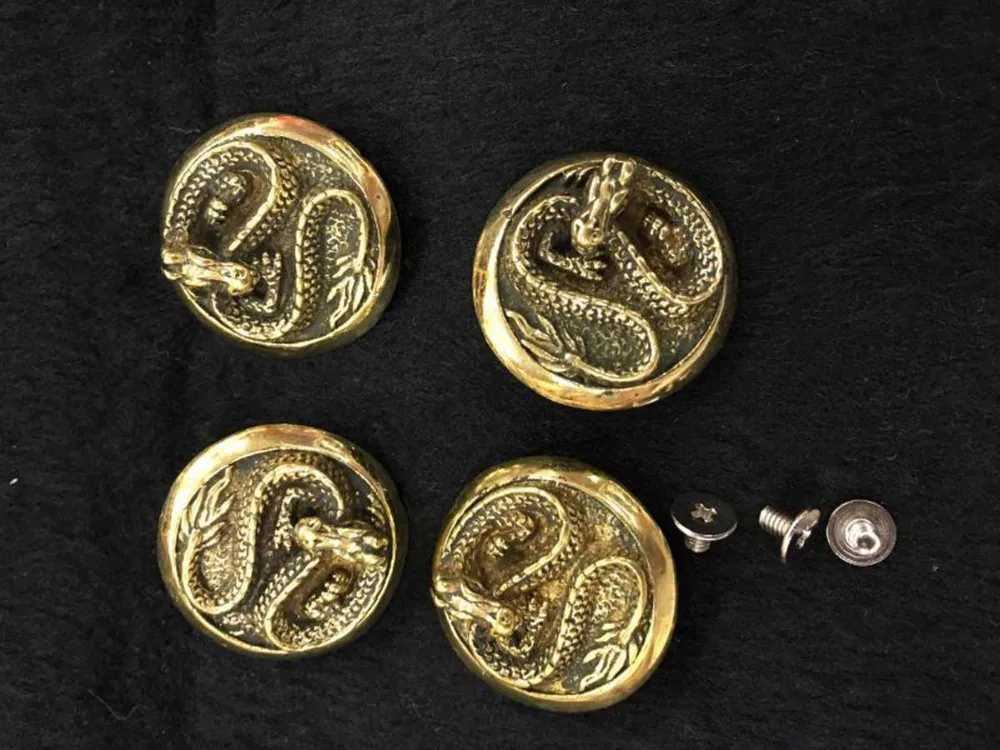 

4pcs Brass Japanese Dragon Concho Leathercraft ScrewBack