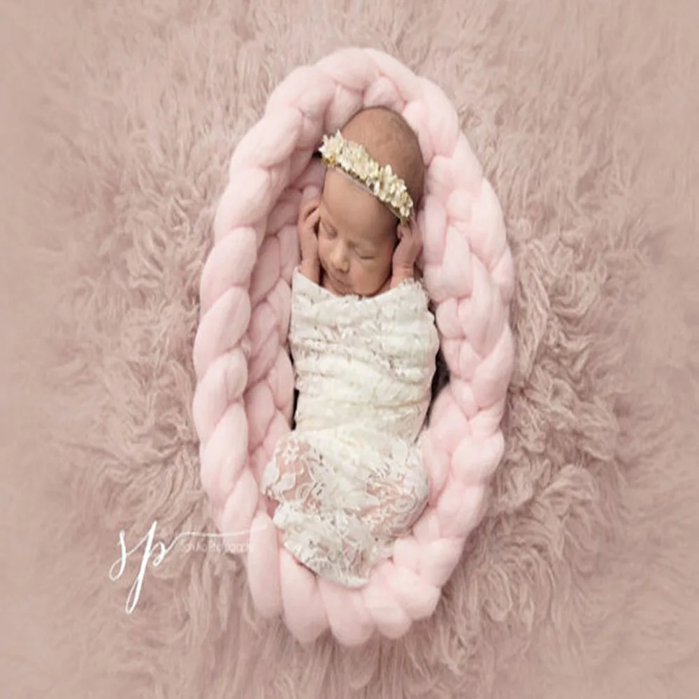 Soft Newborn Photography Blanket Super Thick Wool Hand Knitting Newborn Photography Wraps Swaddle Receiving Blanket For infant