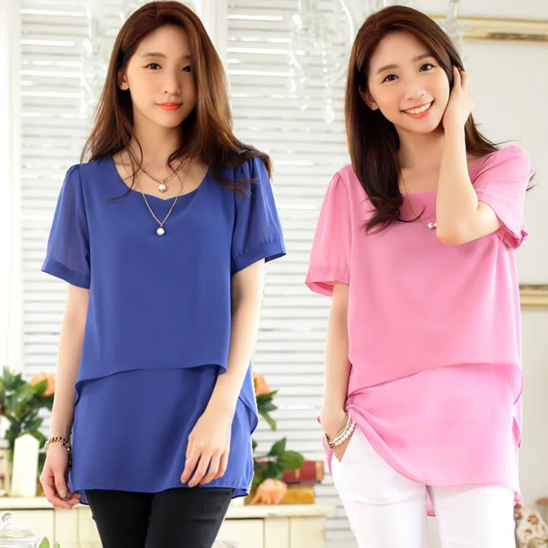 New Womens Tops Fashion 2016 Women Summer Chiffon Blouse