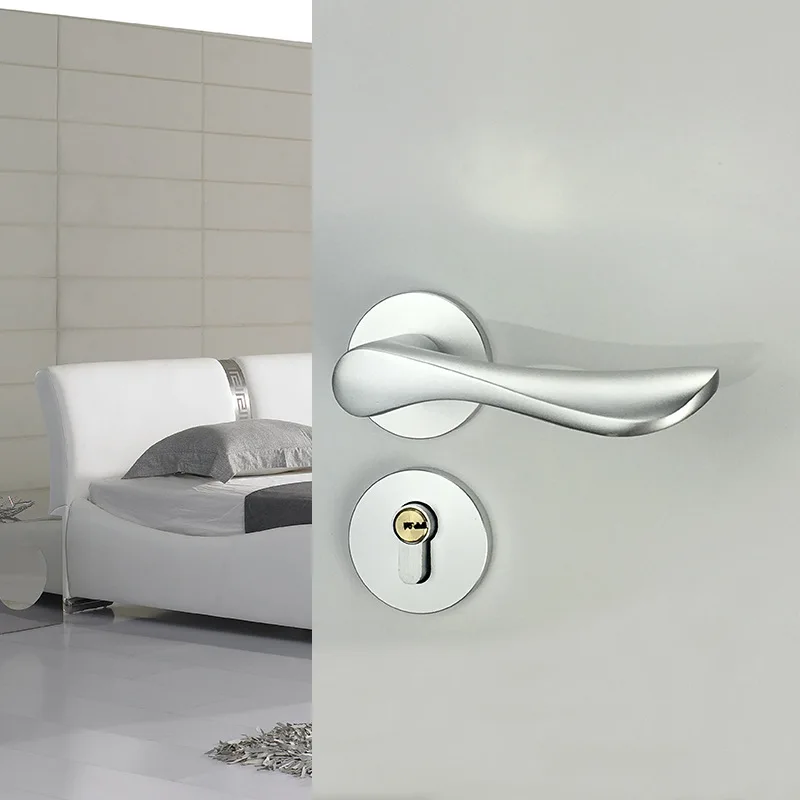 

2018 Padlock Fechadura Free Shipping Of Space Aluminum Series Door Lock, Foshan Alloy Standard Lock Sand White Solid Wholesale