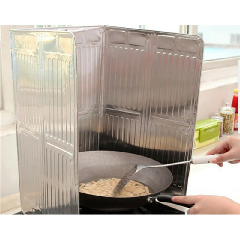 

Kitchen Tools Kitchen Cooking Frying Pan Oil Splash Screen Cover Anti Splatter Guard Board Aluminum Foil Oil Proof Baffle