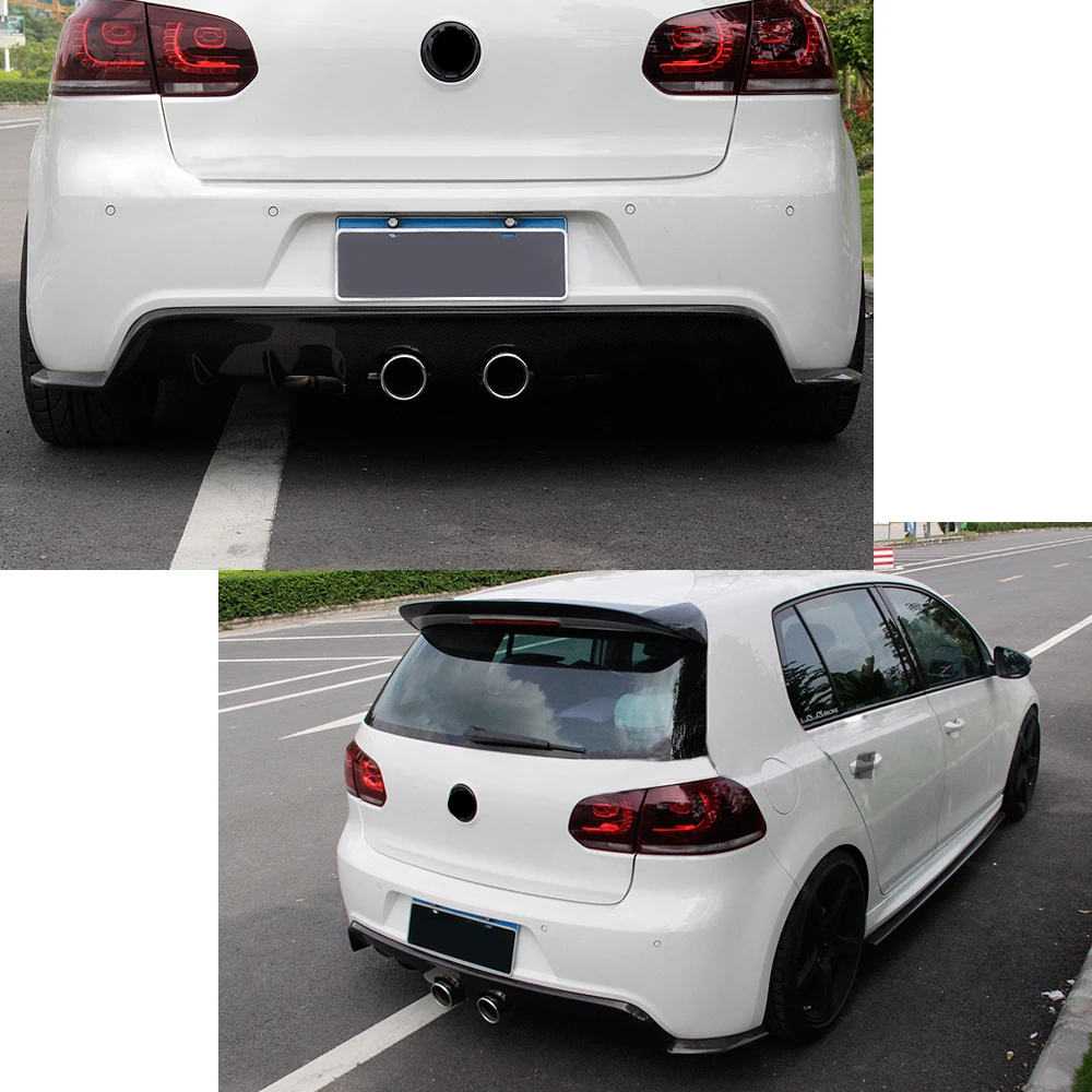Углеродное волокно Автомобильный задний бампер диффузор для губ Volkswagen VW Golf 6 VI MK6