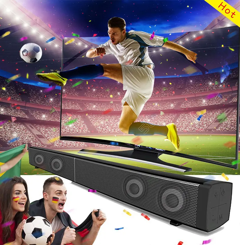 

Bluetooth TV Soundbar Column Wireless Speaker Home Theater Surround Sound System Hang Wall Built-in 3D Stereo Remote Control AUX