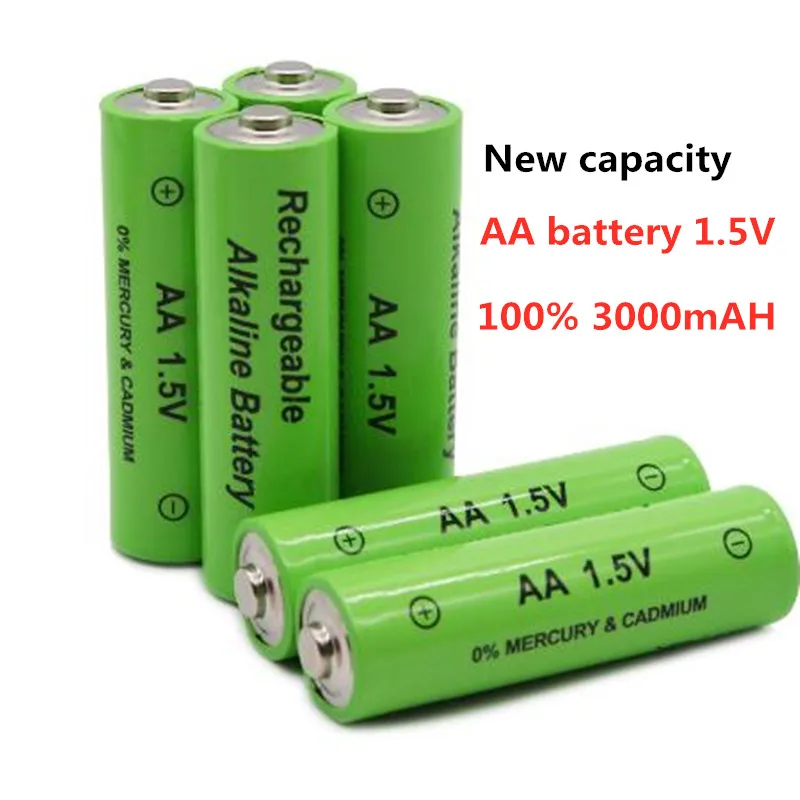 20 штук в партии, новое Брендовое АА перезаряжаемая батарея 3000 mah 1,5 V щелочной аккумулятор для светодиодная световая игрушка mp3