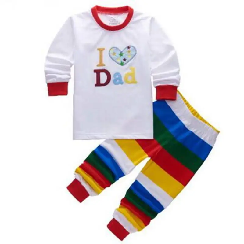Новая весенне осенняя Пижама с надписью i love my family для маленьких мальчиков и