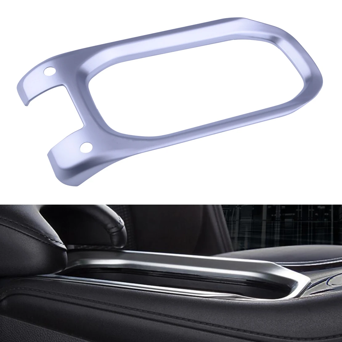 

CITALL Car ABS plastic Matte Chrome Plated Interior Cup Holder Position Panel Cover Trim fit for Honda Vezel HR-V 2014 - 2018