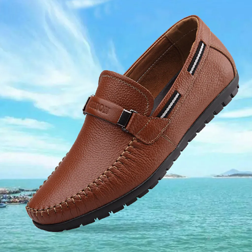 

zapatillas hombre 2019 Fashion Men's Casual Business Leather Work Boat Shoes zapatos de hombre