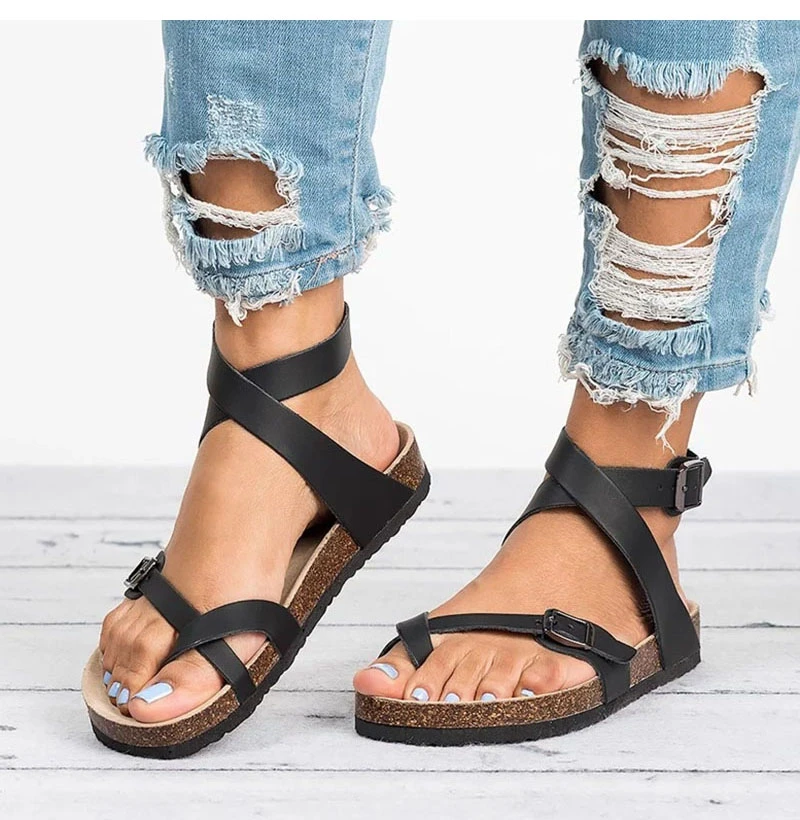 Sandalias de verano para mujer, chanclas informales de talla 43, para la playa, de mujer| - AliExpress