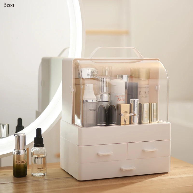  Boxi Multi-layer Drawer Makeup Organizer Transparent Plastic Cosmetic Storage Box Desktop Dust-proo