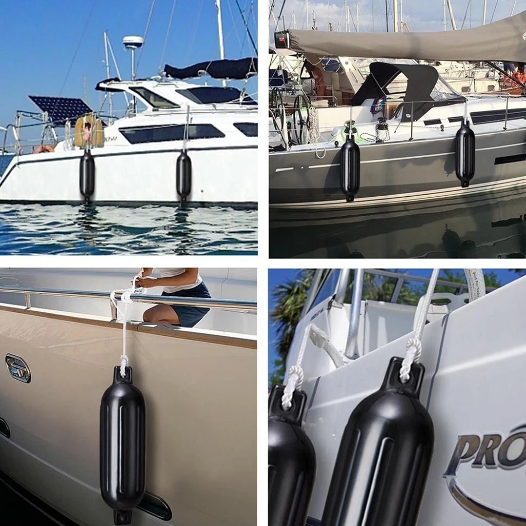 

G Series Fender Ribbed Boat Fender Black Vinyl Bumper Dock Shield Protection Bigger Size for Marine Inflatable Boat Yacht Access