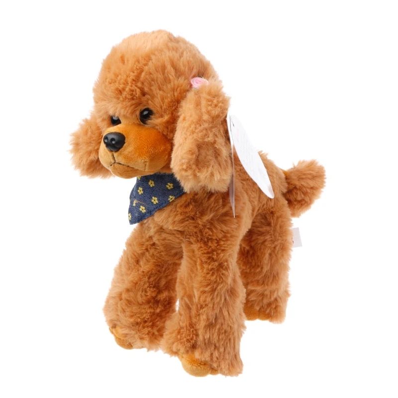 Плюшевые игрушки собаки Пудель высокая имитация Детские Подарки кукла чучела прекрасный шарф