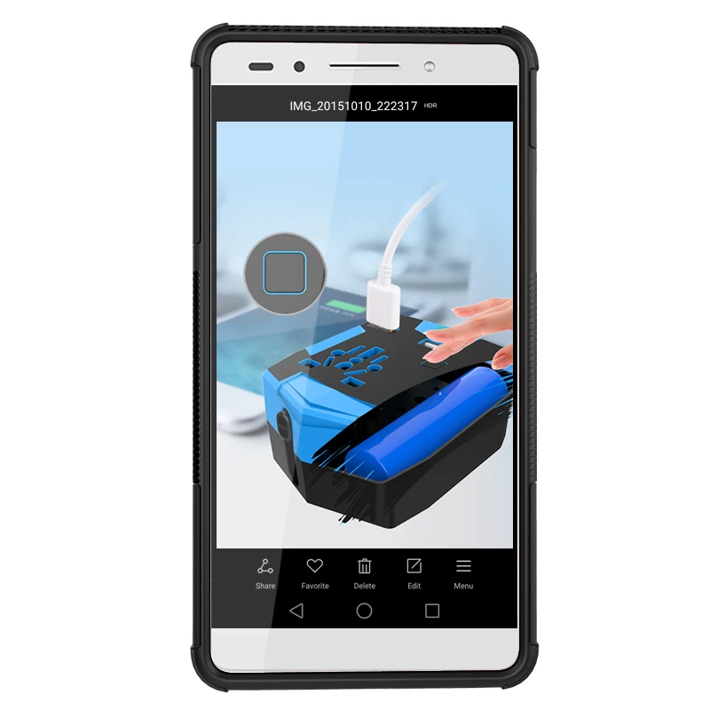 WolfRule لحالة هواوي الشرف 7 غطاء للصدمات سيليكون + البلاستيك حافظة لهاتف Huawei الشرف 7 حالة ل الشرف 7 حامل حامل حقيبة
