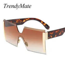 Негабаритных Квадратные Солнцезащитные очки Для женщин модные солнцезащитные очки леди Брендовая Дизайнерская обувь Винтаж оттенков