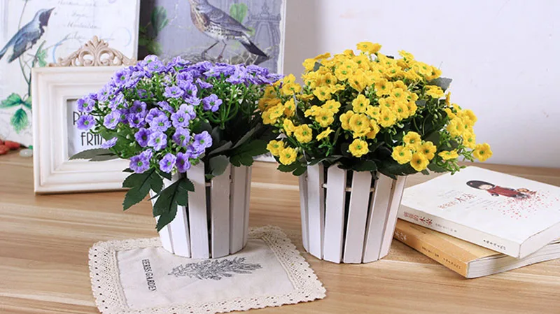 Flone Artificial Plants Silk Milan Bouquet Fake Flowers Orchid Wedding Flower Wall Garden Decoration Home Decoration Accessories (9)
