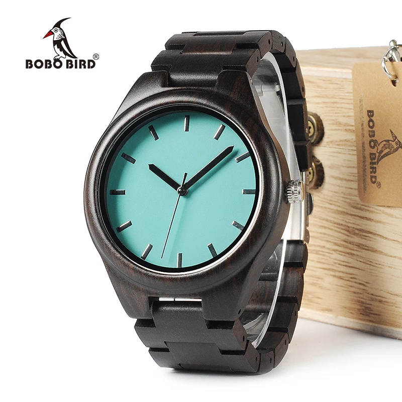 BOBO BIRD WI21 Ebony деревянные мужские часы лучший бренд синий простой деревянный