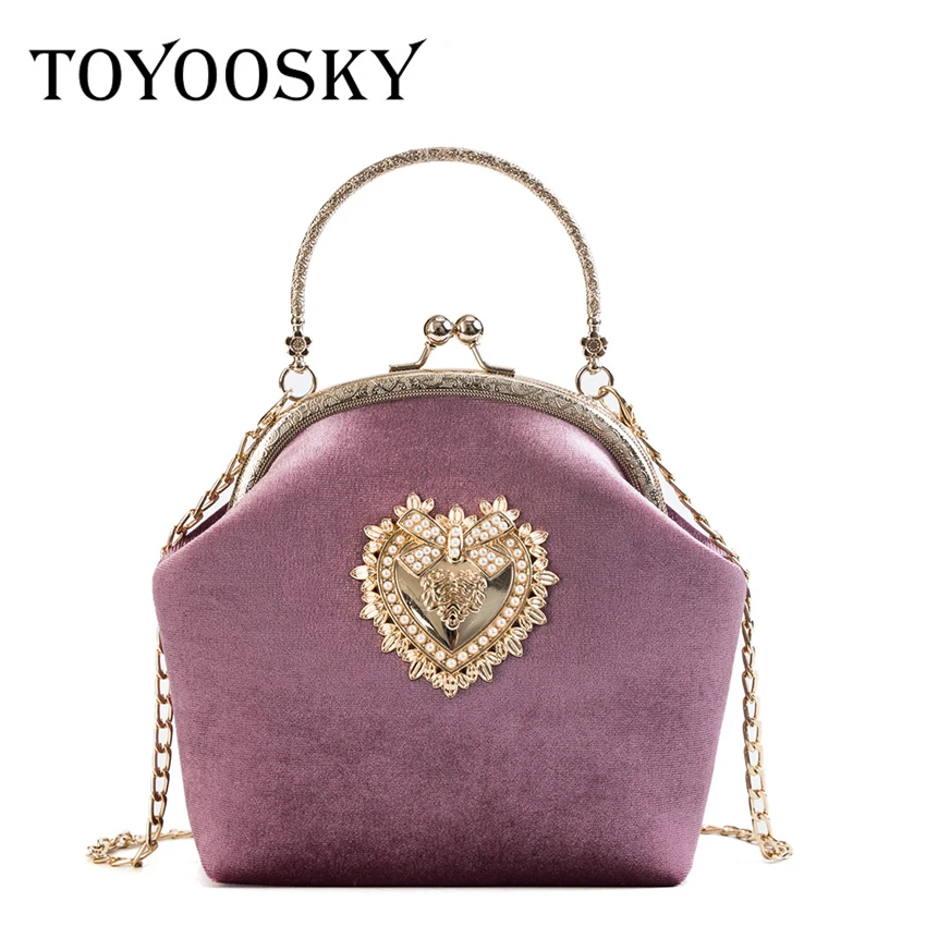 Festa de Noite Bolsa do Mensageiro Toyoosky Feminino Pérola Veludo Bolsa Feminina Design Vintage Concha Crossbody Noiva Embreagem