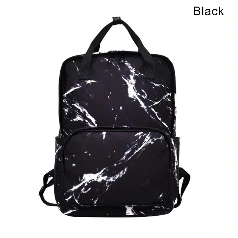 MoneRffi Women Shoulder Bag Fashion Campus Student Large Capacity School Bag Marble Pattern Backpacks Travel Rucksacks Girls New - Цвет: black  (Style 1)