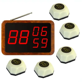 

Singcall. wireless calling services for hotel.Room calling system,guest paging system,5 one-button pagers and 1 fixed host