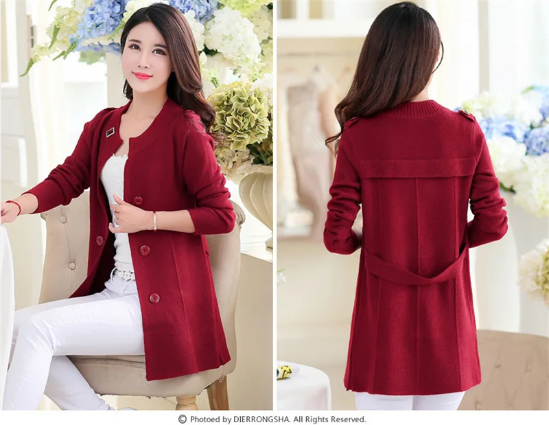 Sweaters 2021 New Style Women Cardigans Autumn Winter Warm V Neck Casual Loose Sweater Knitted Tops with Pocket cardigan