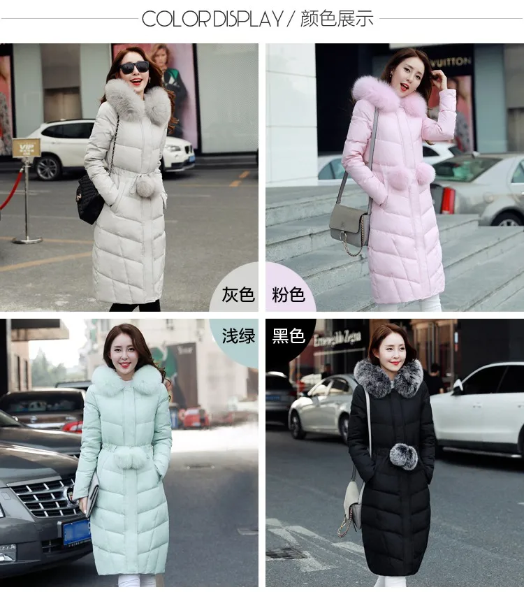 Новинка, зимнее женское длинное плотное пуховое пальто, тонкий пуховик размера плюс, женский пуховик на белом утином пуху, пальто с капюшоном, женские куртки WZ110