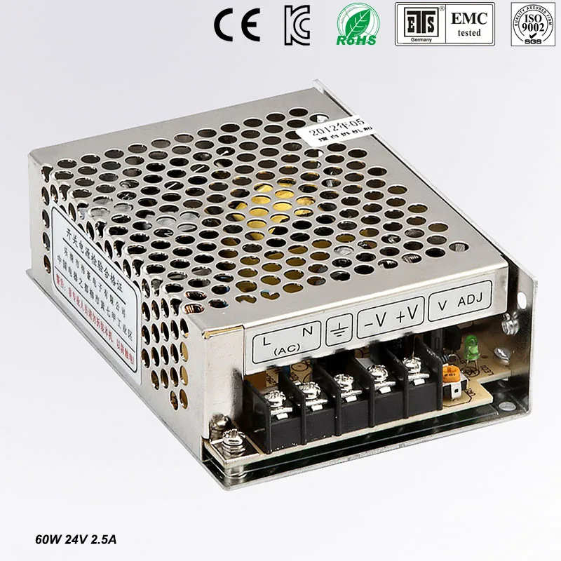 

24V 2.5A MS-60-24 MINI led driver, mini switching power supply,min power switch,mini size smps with overload protection