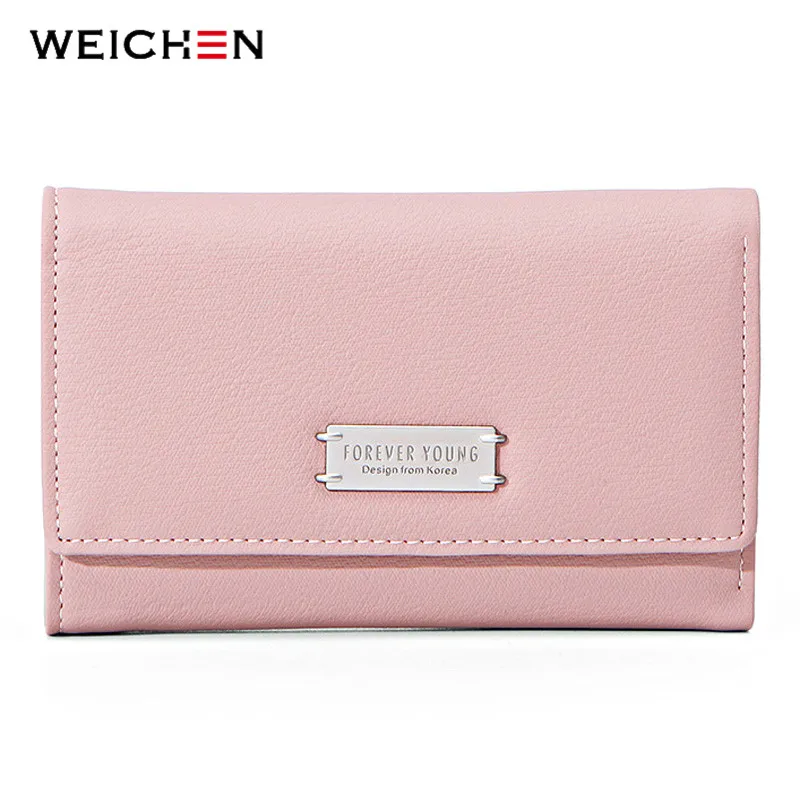 

WEICHEN Trifold Wallet Women with Card Holder Zipper Poucht Coin Purse Ladies Wallet Female Purses Short Carteira NEW Design