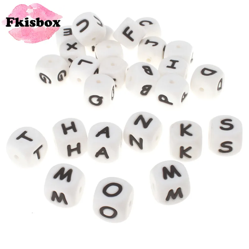 100 шт. бусины прорезыватели для зубов 12 мм|alphabet letters|beads beadscube beads |
