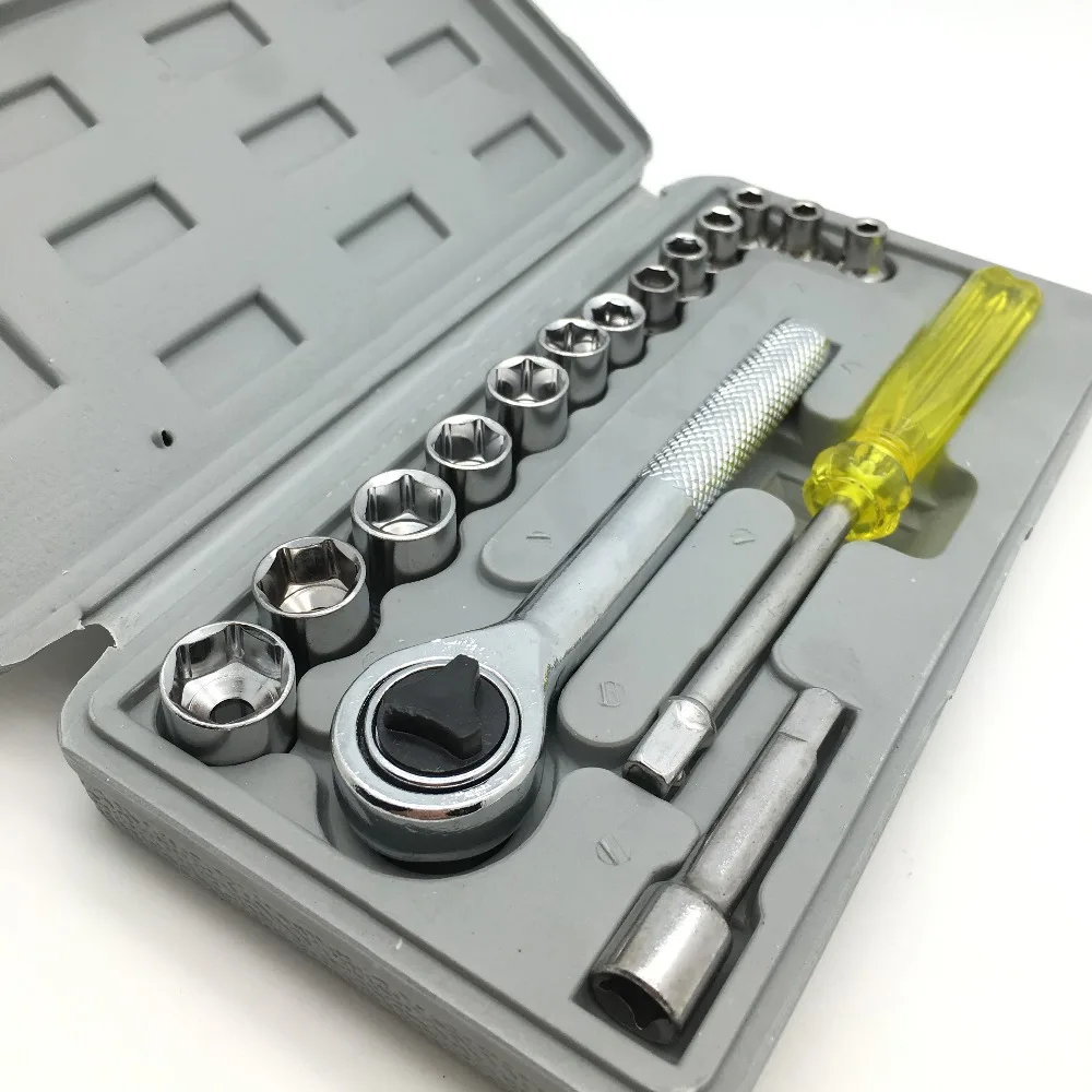 MING YU 17 шт. набор гаечных головок 1/" инструмент для ремонта автомобиля трещотка набор гаечных ключей комбинированный бытовой инструмент
