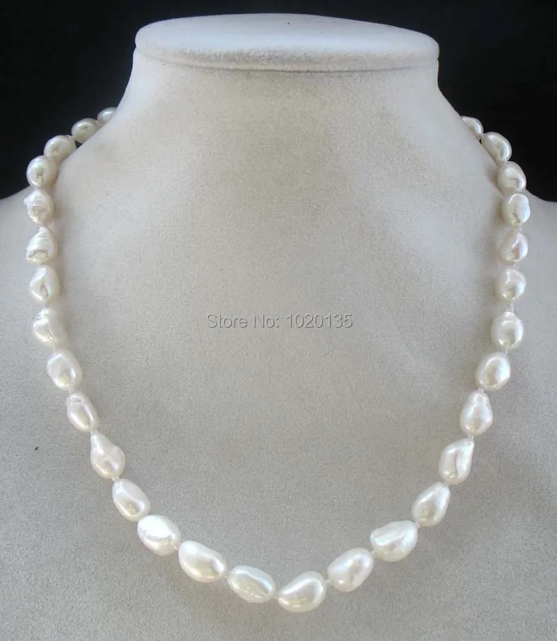 

freshwater pearl white baroque nature necklace 15inch