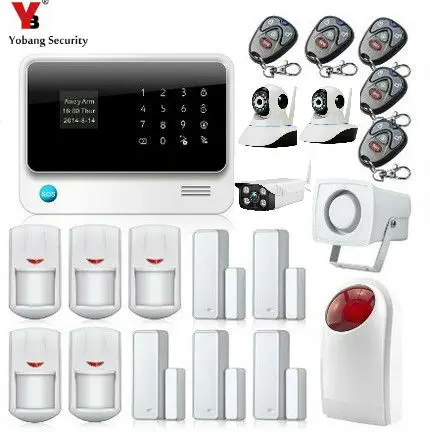 Yobang Security 100 Wireless Zones GSM SMS WIFI Home Alarm Camera Surveillance Strobe Siren LCD Display Security Alarm System