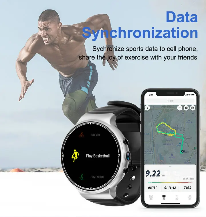 Смарт-часы 1,3" 400*400 AMOLED дисплей экран 4G gps wifi Bluetooth smartwatch мониторинг сердечного ритма для телефонов Android IOS