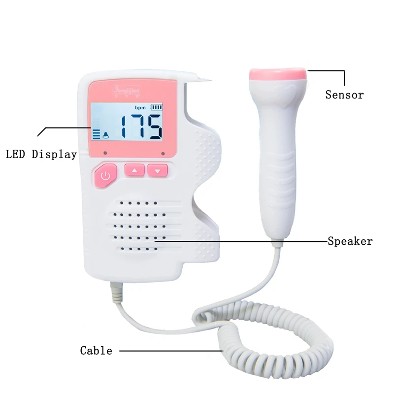  Pocket fetal dopplerPrenatal Baby Heart Beat Monitor 4.5 Display Fetal Doppler Monitor For Pregnant